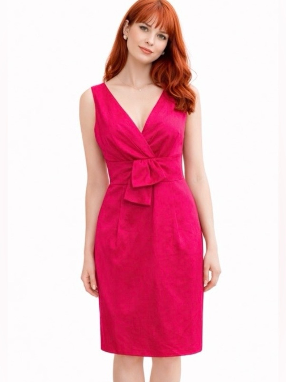 Nanette Lepore Raspberry Bow Waist‎ Cocktail Dress 10 Silk Blend NWT $305